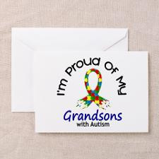 Proud Of My Autistic Grandsons 1 Greeting Cards (P for