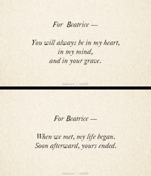 Dedications | Lemony Snicket’s A Series of Unfortunate Events