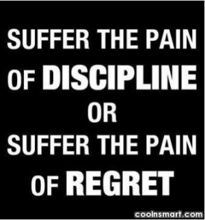 Discipline Quote: Suffer the pain of discipline or suffer...