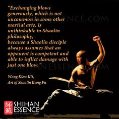martial arts, is unthinkable in Shaolin philosophy, because a Shaolin ...