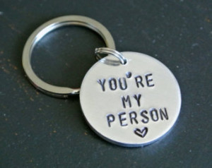 ... ’re My Person Metal Stamp Keychain Grey’s Anatomy Quote Aluminum