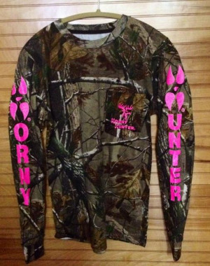 Realtree Ap LS Camo/neon pink :: T Shirts :: Horny Hunter Shirts