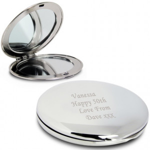 ... 50th birthday gifts > 50th gifts for women > Engraved Compact Mirror