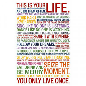 This Is Your Life Motivational Quote Indoor/Outdoor Plastic Sign