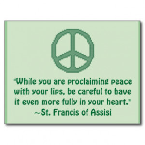 St. Francis of Assisi Peace Quote Post Card