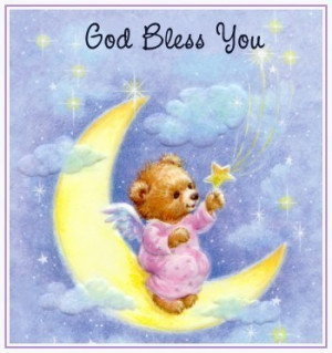 God Bless You: Teddy With Moon And Stars