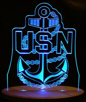 ... United States Navy Acrylic Lighted Edge Lit LED Sign / Light Up Plaque