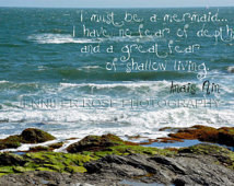 Anais Nin Mermaid Quote Art on Orig inal Ocean Photo Framed 5x7 Photo ...