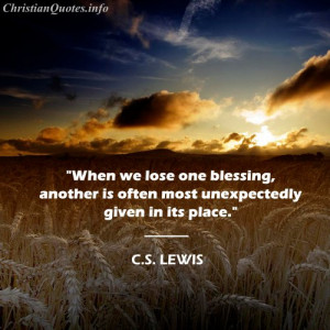 Lewis Quote - Blessings - field and sunset
