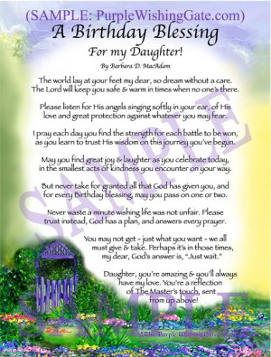Birthday Blessing for My Daughter is a warm & tender original poem ...