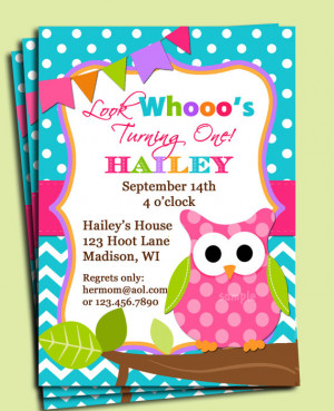 Owl Invitation Printable - Birthday or Baby Shower - Pink Lil' Owl ...