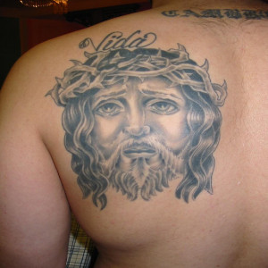 Quote Picture On Shoulder Blade Hd Jesus Tattoo Ideas For Men Shoulder ...