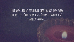 strangely dim | not the biggest Francesca fan, but this is very true