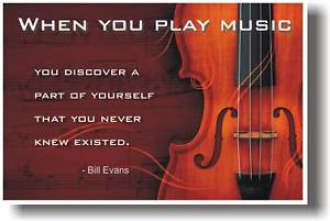 When-you-play-music-Bill-Evans-Quote-VIOLIN-POSTER