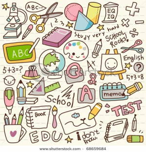 Cute Doodle Back To School Stock Vector 68659684 : Shutterstock | We ...