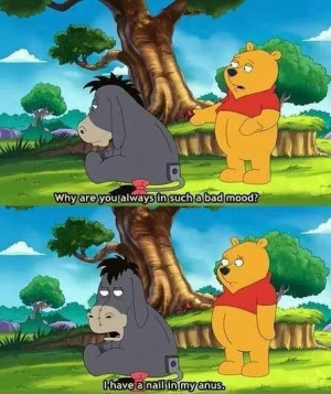 Winnie The Pooh Asks Eeyore Why He’s Always In Such a Bad Mood