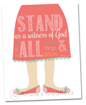 Stand As a Witness of God LDS Young Women by KinziesKreations, $5.00 ...