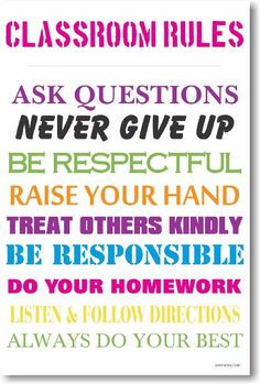Amazon.com : Classroom Rules #6 - NEW Classroom Motivational Poster ...