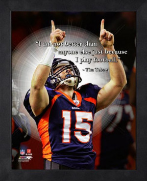 Denver Broncos Tim Tebow Football Framed Pro Quote