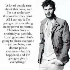 Jamie Dornan #quote on playing Christian Grey in Fifty Shades of Grey ...