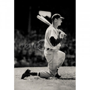 Ted Williams On Deck Boston Red Sox Archival Photo Sports Poster