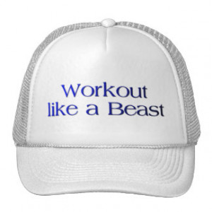 Workout Like a Beast Quote Mesh Hat