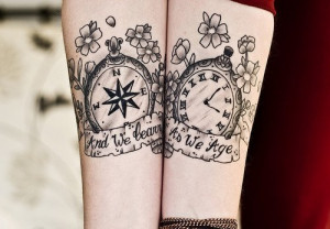 Tagged Tattoos Compass Pocket Watch Quotes Graphy