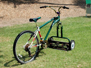 MOWERCYCLE! Human powered lawn-mower, bike lawn mower, bike mower ...