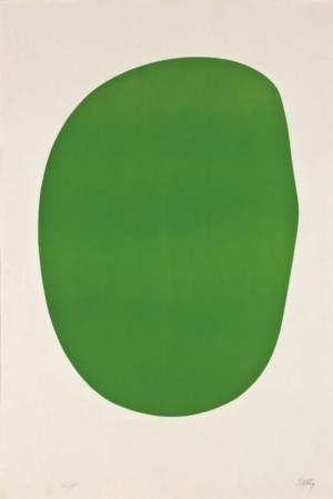art. lolwut. (by ellsworth kelly or whatever.) it's a green blob! 