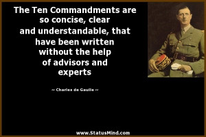The Ten Commandments are so concise, clear and understandable, that ...