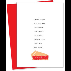 Eat Pie and Swear Birthday Card