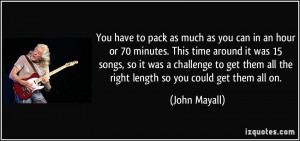 You have to pack as much as you can in an hour or 70 minutes. This ...