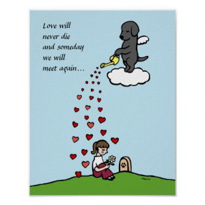 Black Labrador Angel with Love Cartoon Print