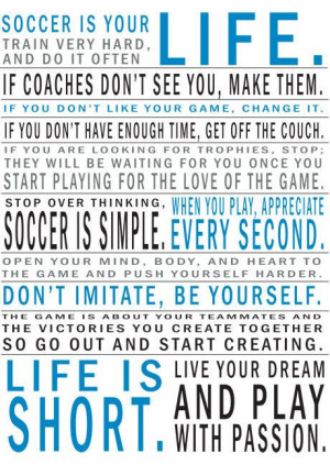 Soccer Is Your Life Manifesto Print by 11vEleven on Etsy, $22.00