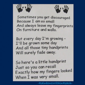 photo of: Handprint poem for Preschool Keepsake