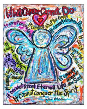 Colorful Cancer Angel Art Print Received by Cervical Cancer Survivor