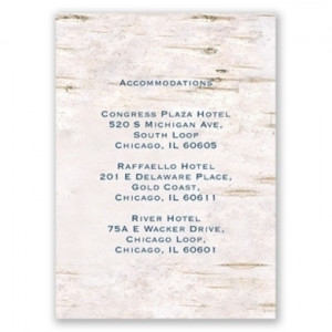 hotel accommodation cards wedding