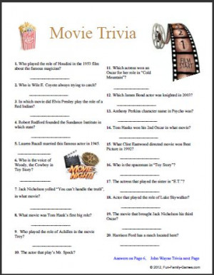 movie trivia including movies instant access to take this movie trivia ...
