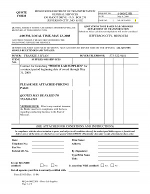Contractor Price Quote Form - PDF by ntn16904