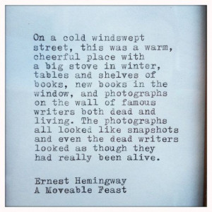 Ernest Hemingway A Moveable Feast Quote Typed on by farmnflea, $20.00