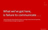 ... What We’ve Got Here. Is Failure To Communicate”~ Management Quote