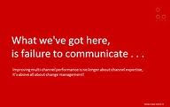 ... What We’ve Got Here. Is Failure To Communicate”~ Management Quote