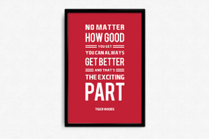 Tiger Woods Inspirational Exciting Part Quote Poster Print | Mancave ...