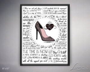8x10 High Heels Shoe Quote Poster: Love & High Heels CLOSET DECOR ...