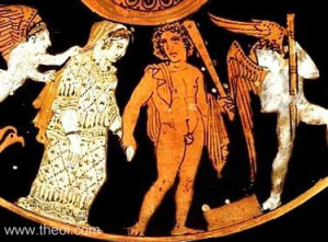 Hymenaeus, god of weddings | Athenian red figure pyxis C5th B.C ...