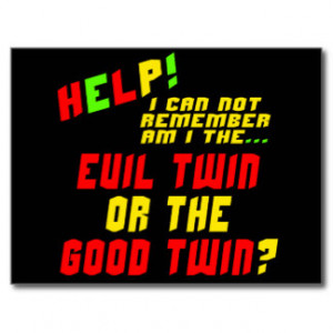 Funny Evil Twin T-shirts Gifts Post Card