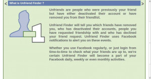 an option called unfriend finder so what is unfriend finder