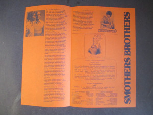 Details about 1974 PROGRAM TOM DICK SMOTHERS BROTHERS SHOW JOHN