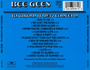 Bee Gees Whom May Concern Back