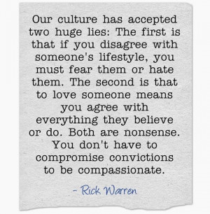 Compromise convictions to be compassionate